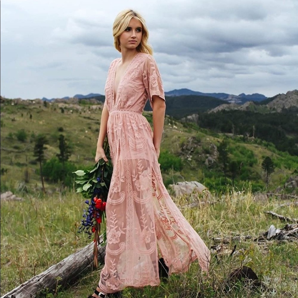 Lace pink dress size XL